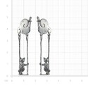 Серебряные длинные серьги с подвесками  Серьги,Длинные серьги,Серебро,с вставкой Без вставок,с замком Английский,РОССИЯ