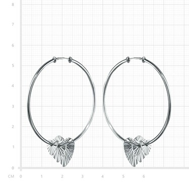 Серебряные гладкие серьги Кольца / Конго / Круглые с подвесками 