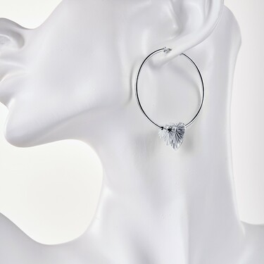 Серебряные гладкие серьги Кольца / Конго / Круглые с подвесками 