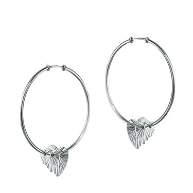 Серебряные гладкие серьги Кольца / Конго / Круглые с подвесками 