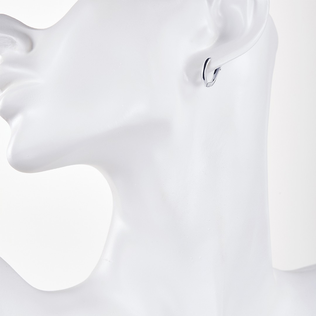 Серебряные серьги, покрытие родием Серьги,Серебро,с вставкой Без вставок,с замком Английский,РОССИЯ