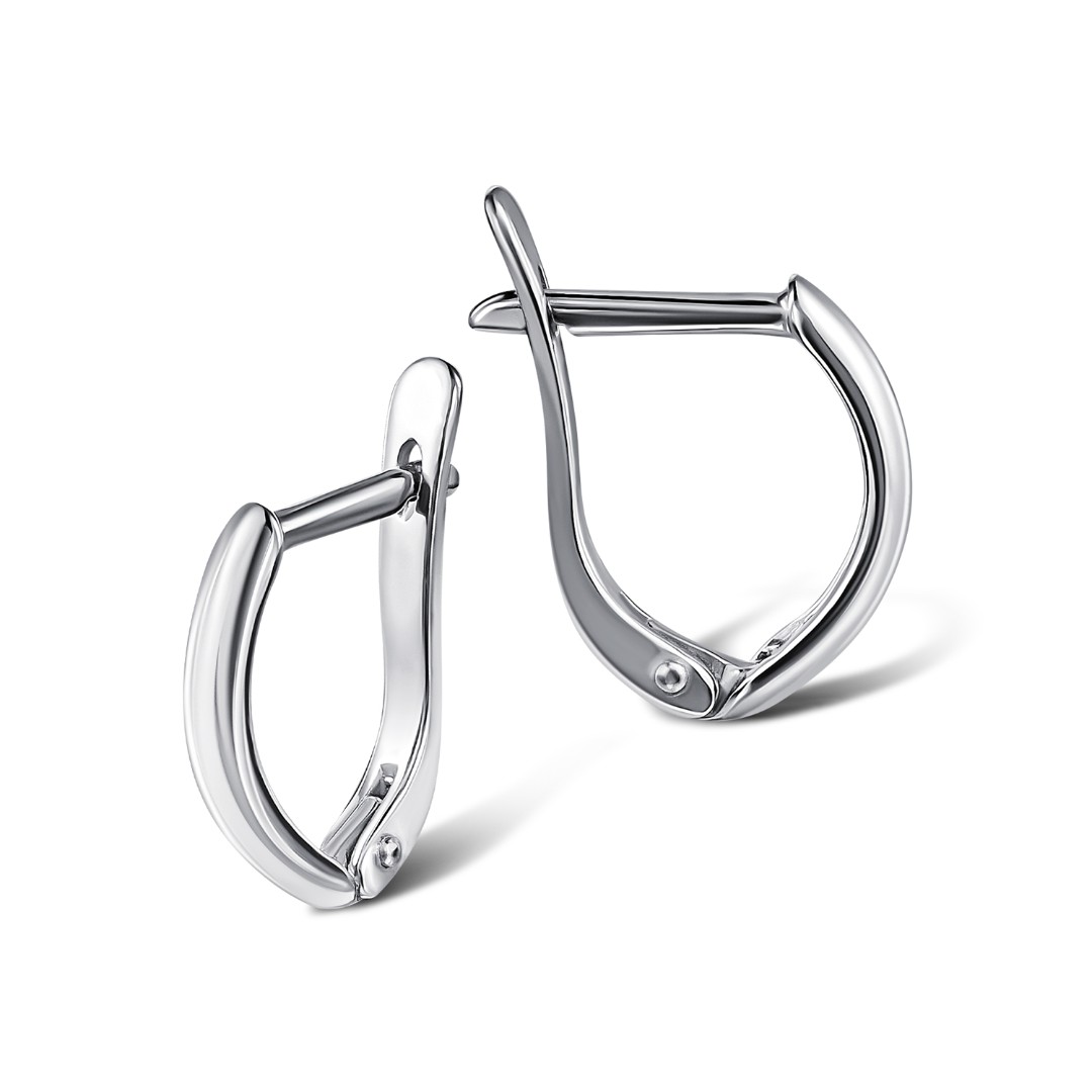 Серебряные серьги, покрытие родием Серьги,Серебро,с вставкой Без вставок,с замком Английский,РОССИЯ