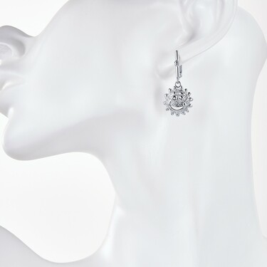 Серебряные длинные серьги с подвесками 