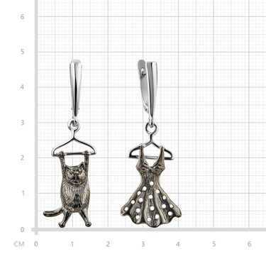 Серебряные длинные серьги с подвесками 