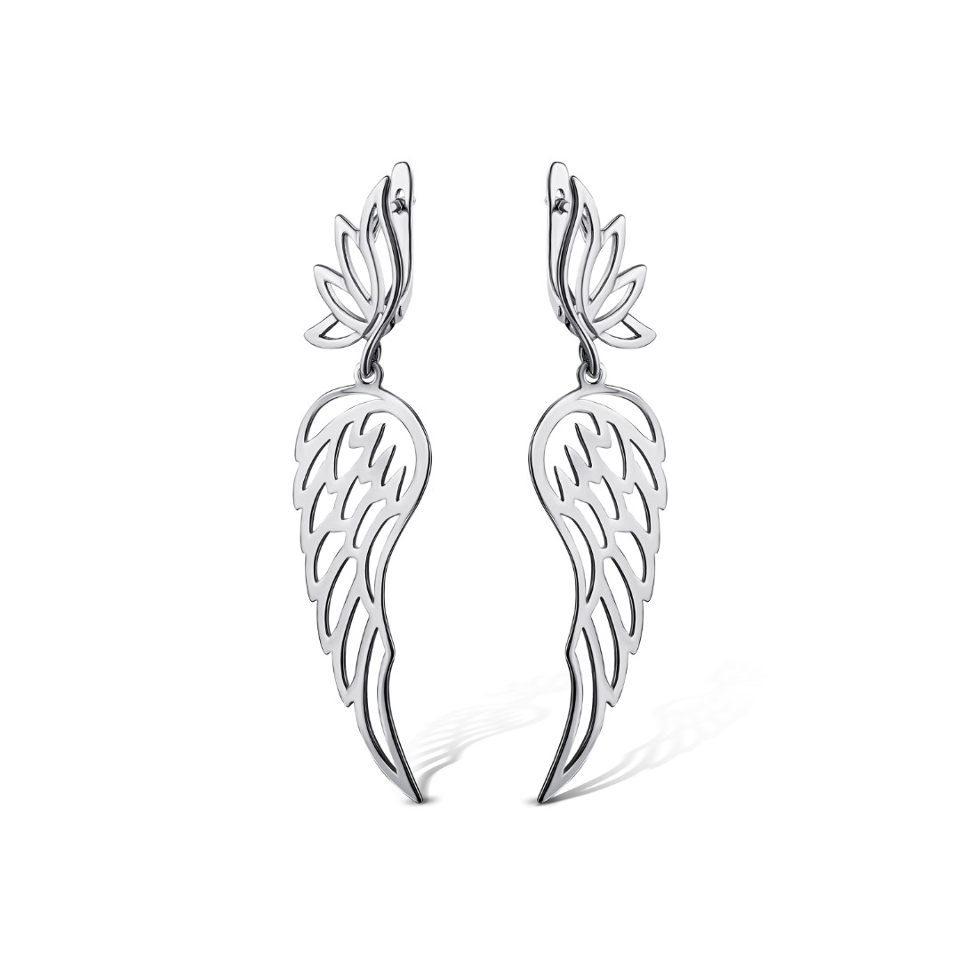 Серьги,Серебро,с вставкой Без вставок,с замком Английский,РОССИЯ