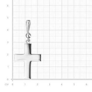 Серебряная подвеска Католический Крестик, родий