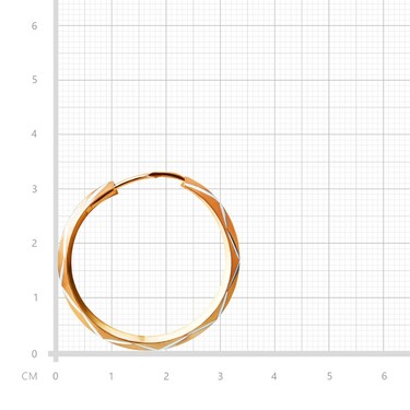 Серебряные серьги Кольца / Конго / Круглые, с позолотой и алмазной насечкой, 3 см