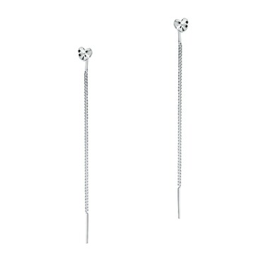 Серебряные длинные серьги-протяжки 