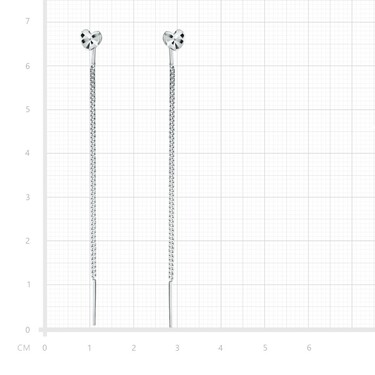 Серебряные длинные серьги-протяжки 