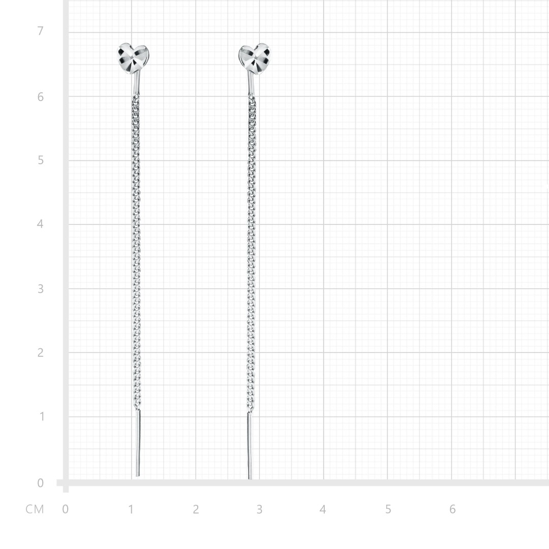 Серебряные длинные серьги-протяжки Серьги,Серьги Протяжки,Серьги Продевки,Длинные серьги,Серьги Цепочки,Серебро,с вставкой Без вставок,с замком Протяжка,РОССИЯ