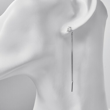 Серебряные длинные серьги-протяжки 