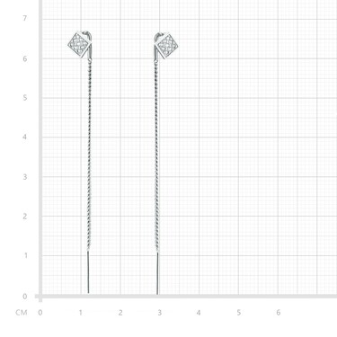 Серебряные длинные серьги-протяжки 