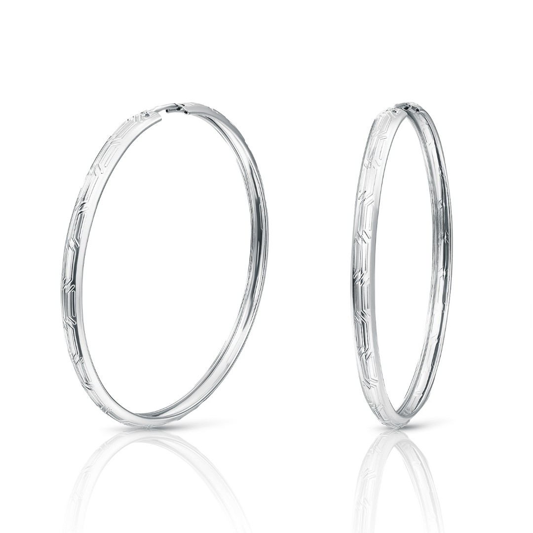 Серьги,Серебро,с вставкой Без вставок,с замком Кольцо,Конго,РОССИЯ