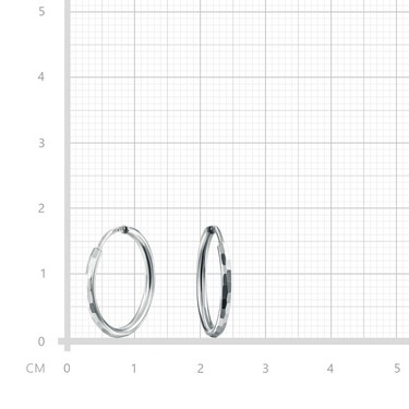 Серебряные классические серьги Кольца / Конго / Круглые с алмазной гранью, родий, 1,5 см