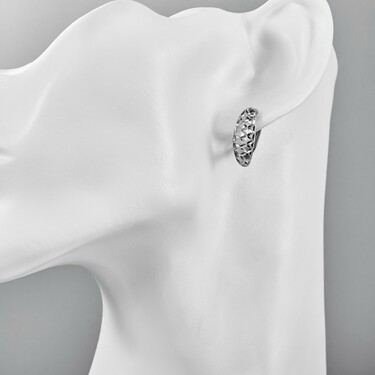 Серебряные серьги с алмазной гранью, в родии