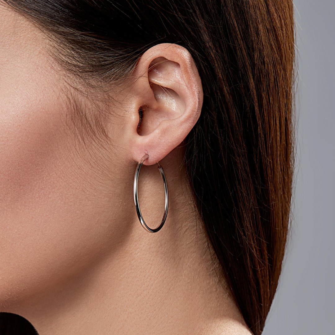 Серьги,Серебро,с вставкой Без вставок,с замком Кольцо,Конго,РОССИЯ