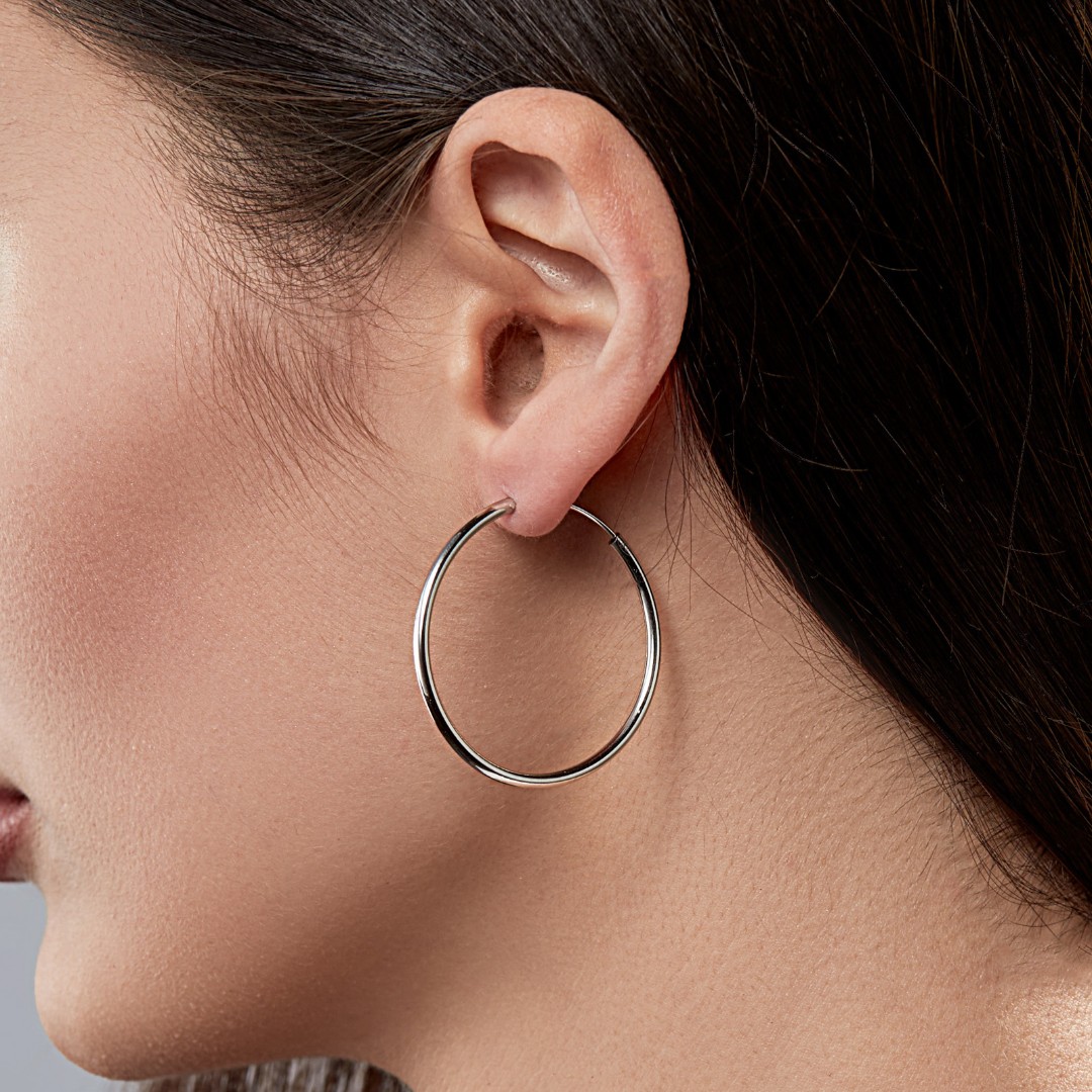 Серьги,Серебро,с вставкой Без вставок,с замком Кольцо,Конго,РОССИЯ