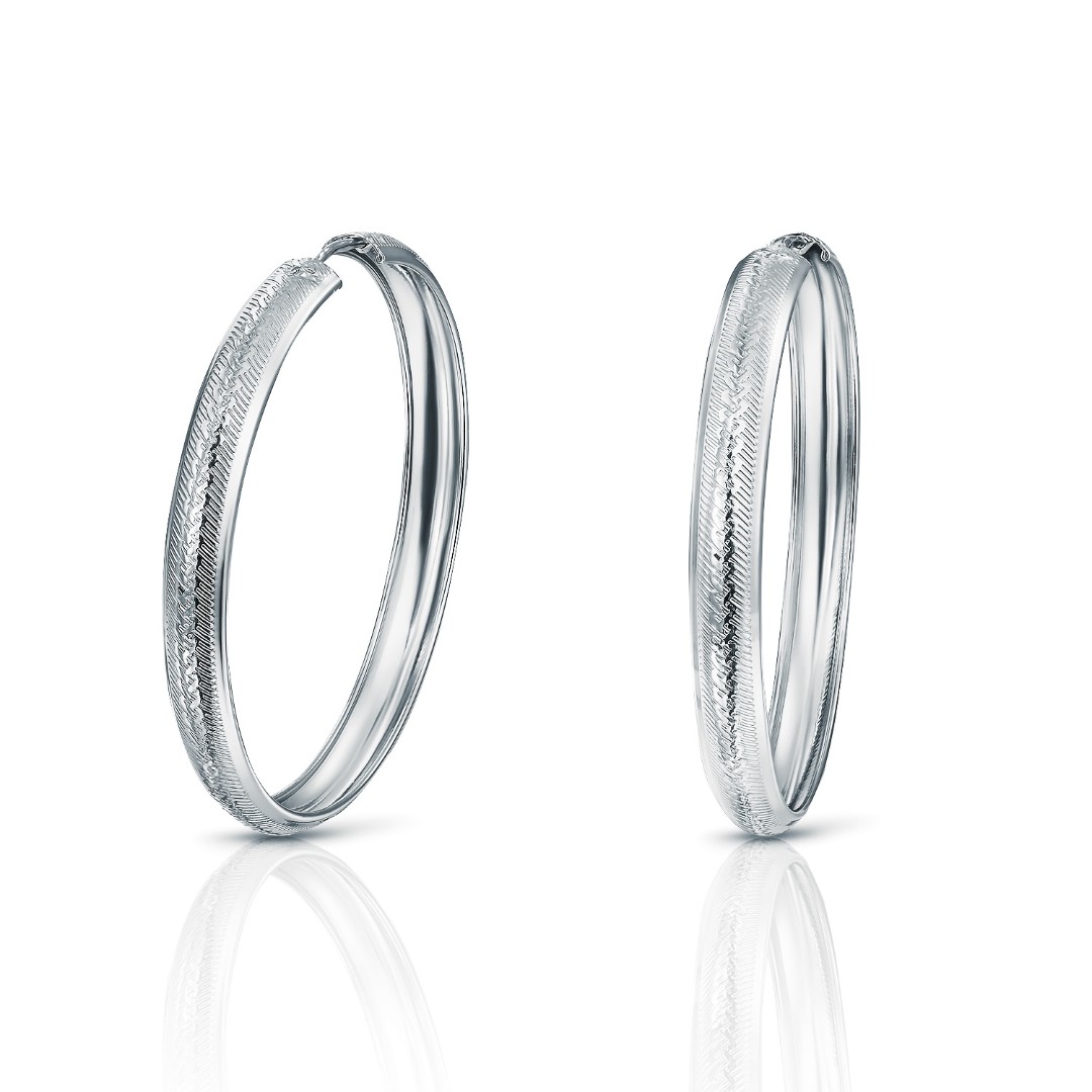 Серьги,Серебро,с вставкой Без вставок,с замком Кольцо,Конго,РОССИЯ