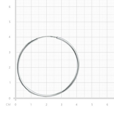Серебряные классические серьги Кольца / Конго / Круглые с алмазной гранью, родий, 4 см