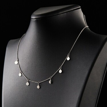 Серебряное женское утонченное колье 