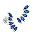 Серебряные серьги / Пусеты / Гвоздики с синими фианитами, родий Серьги,Серьги Пусеты,Серьги Гвоздики,Серебро,с вставкой Фианит Синяя цвета,с замком Пусет,Винтовой,Штыревой,Штифтовой,РОССИЯ