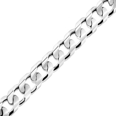 Серебряный мужской браслет, плетение Панцирное, покрытие родием, ширина 7 мм