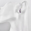 Серьги,Серьги Пусеты,Серьги Гвоздики,Серебро,с вставкой Фианит Фиолетовая цвета,с замком Пусет,Винтовой,Штыревой,Штифтовой,РОССИЯ
