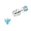 Серебряные серьги / Пусеты / Гвоздики с голубым фианитом, огранка треугольник, родий Серьги,Серьги Пусеты,Серьги Гвоздики,Серебро,с вставкой Фианит Голубая цвета,с замком Пусет,Винтовой,Штыревой,Штифтовой,РОССИЯ