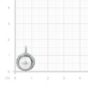 Подвеска,Кулон,Серебро,с вставкой Фианит,Жемчуг культивированный Белая,Бесцветная цвета,РОССИЯ