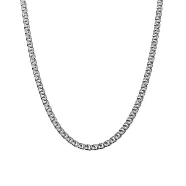 Серебряная цепь, плетение Бисмарк, покрытие родий, ширина 3,7 мм