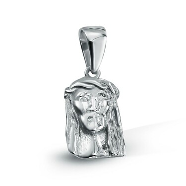 Серебряная подвеска Иисус "Джизас", маленький, родий