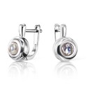 Серьги,Серебро,с вставкой Ювелирное стекло Бесцветная цвета,с замком Английский,КИТАЙ