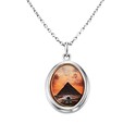Цепочка на шею,Колье,Серебро,с вставкой Эмаль,Фотопечать на металле Бесцветная цвета,с замком Кольцо,РОССИЯ