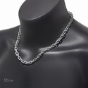 Серебряная мужская цепь, плетение Якорное с гранью, родий, ширина  0,73 см Цепочка на шею,Серебро,с замком Карабинный,ИНДИЯ