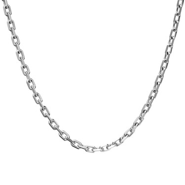Серебряная мужская цепь, плетение Якорное с гранью, родий, ширина  0,47 см