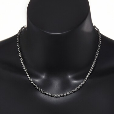 Серебряная цепь, плетение Бельцер, родий, ширина 4,6 мм