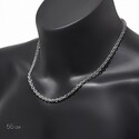 Серебряная мужская цепь, плетение Якорное с гранью, родий, ширина  0,6 см Цепочка на шею,Серебро,с замком Карабинный,ИНДИЯ