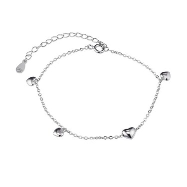 Серебряный женский браслет c подвижным сердечком, ширина 0,55 см