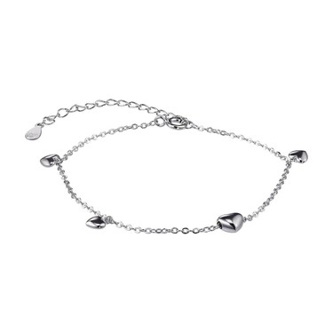 Серебряный женский браслет c подвижным сердечком, ширина 0,55 см