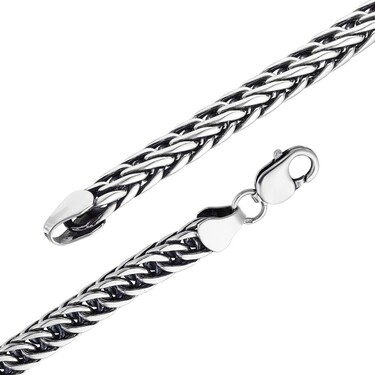 Серебряный браслет, плетение Персидское, чернение, ширина 0,7 см