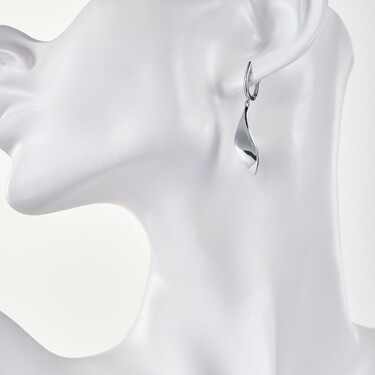 Серебряные серьги, родий