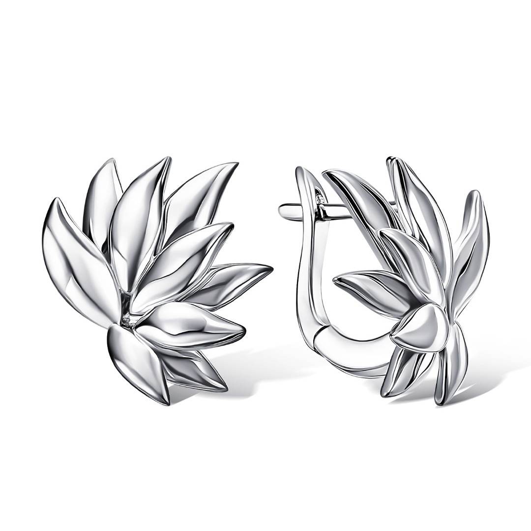 Серьги,Серебро,с вставкой Без вставок,с замком Английский,ИТАЛИЯ