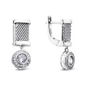 Серьги,Серебро,с вставкой Цирконий кубический Белая цвета,с замком Английский,КИТАЙ