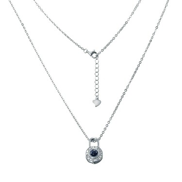 Серебряное колье с подвеской в виде замка 