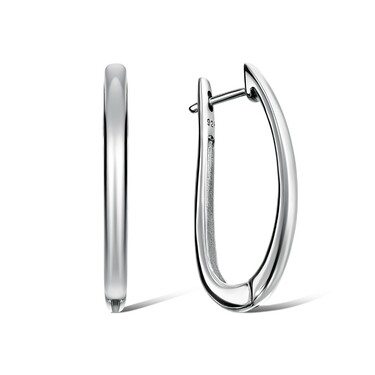 Серебряные серьги, родий