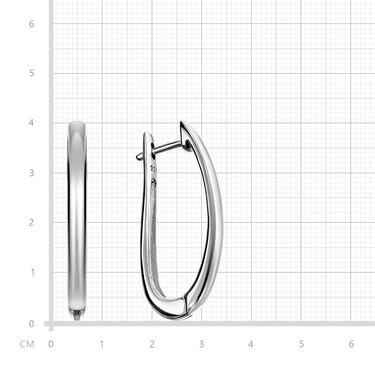 Серебряные серьги, родий