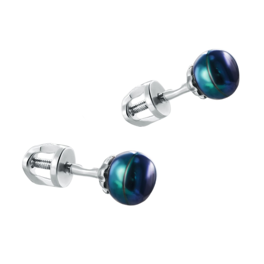 Серьги,Серьги Пусеты,Серьги Гвоздики,Серебро,с вставкой Жемчуг культивированный,с замком Пусет,Винтовой,Штыревой,Штифтовой,РОССИЯ