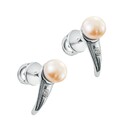 Серьги,Серьги Пусеты,Серьги Гвоздики,Серебро,с вставкой Жемчуг культивированный,с замком Пусет,Винтовой,Штыревой,Штифтовой,РОССИЯ