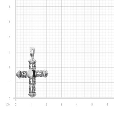 Серебряный мужской крест с лилиями, чернение