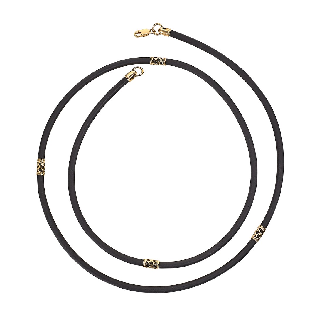 Шнурок,Гайтана,Серебро,Каучук,с вставкой Серебряная вставка Золотой цвета,с замком Карабинный,РОССИЯ